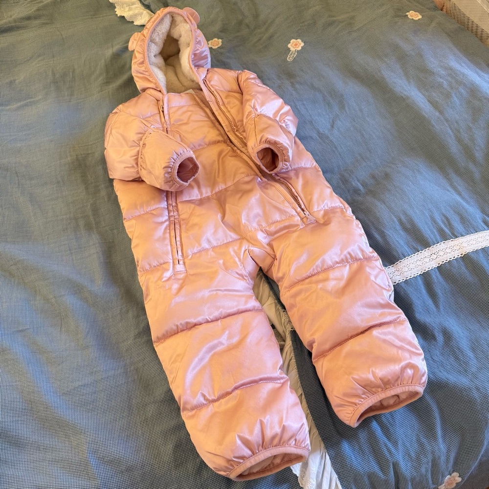 GAP PURE Pink Hooded Toddler Snowsuit